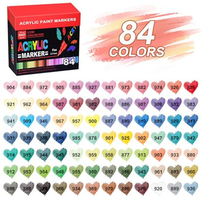 84 Colors Acrylic Paint Markers and ACRYLIAC PAINT PENS for Rock (84 Count)
