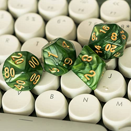DND Dice Set D&D Polyhedral Dice with Leather Dice Bag (7 Count)