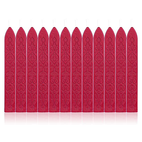 12Pcs Sealing Wax Sticks with Wicks for Wax Seal Stamp (12 Count)