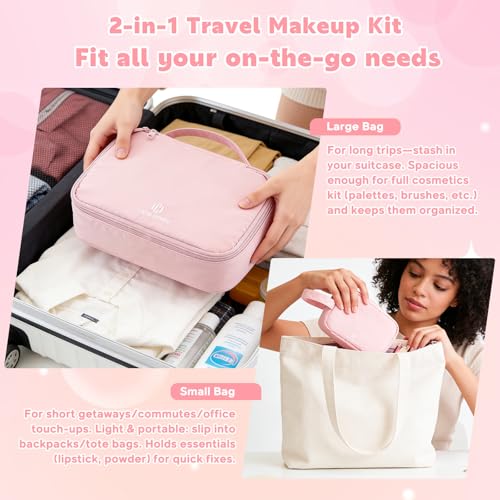 Makeup Bag for Teen Girls with Makeup Travel Organizer (16 Ounce)