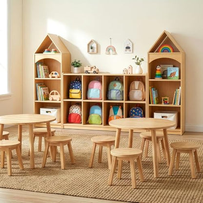 8 Compartment Wooden Storage Cabinet