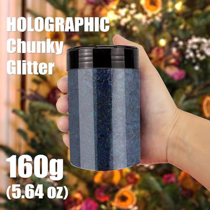 Laser Black Chunky & Fine Iridescent Glitter Mix (5.64 Ounce)