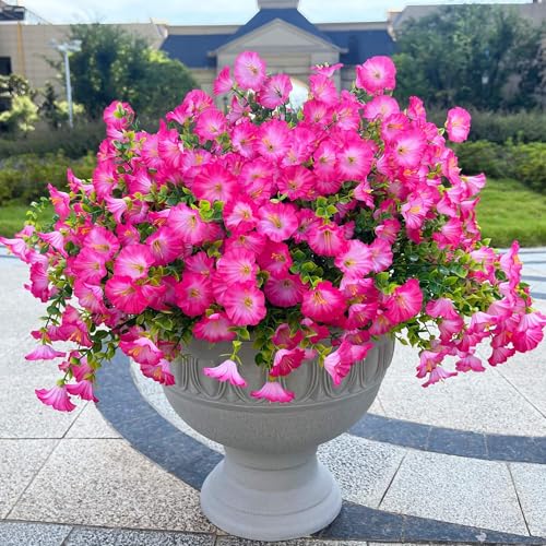 Artificial Flowers Fake Plants for Outdoor Indoor Decoration (16 Count)