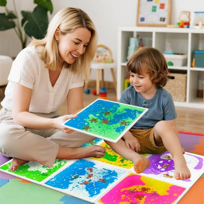 Liquid Sensory Floor Tiles for Toddlers 3+ (6 Count)