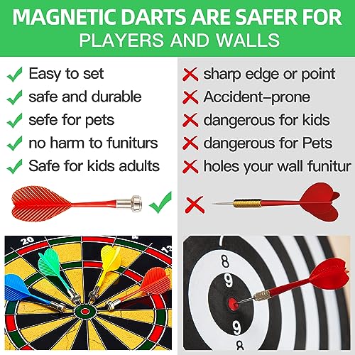 2in1 Magnetic Dart Board for Kids Adult (24 Count)