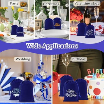 20pcs Velvet Bags with Drawstring (20 Count)