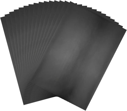 Briartw 20x29cm Hot Foil Paper 50 Sheets Pack Toner Reactive Foil Hot Stamping Foil Paper by Laser Printer and Laminator for Scrapbooking Craft Cardmaking DIY Album (Black, 50 Sheets)