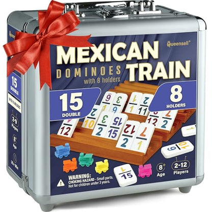 Mexican Train Dominoes Set Double 15 with Numbers