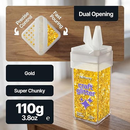 Craft Glitter Shaker Gold 110g Super Chunky (3.9 Ounce)