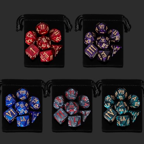5 Sets Polyhedral Dice (35 Count)