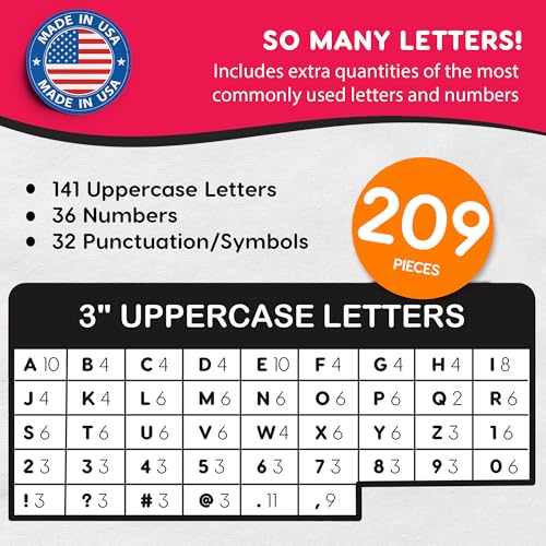 3 Inch Bulletin Board Letters & Numbers (209 Count)