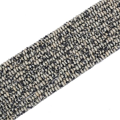 Natural Dalmatian Disk Stone Beads 4x2mm 160pcs Rondelle Loose Semi Gemstone Beads for Jewelry Making Design (160 Count)