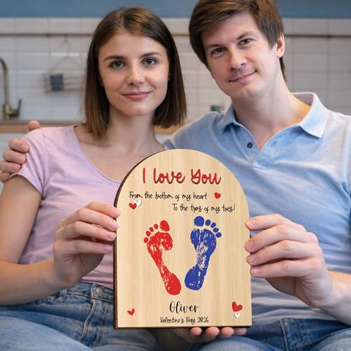 Personalized Handprint Wooden Sign Gift for Baby Showers