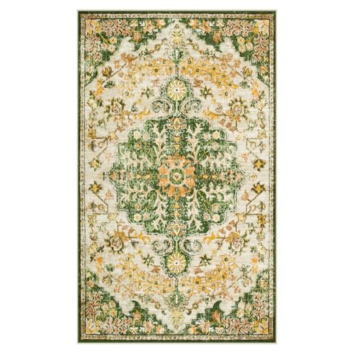 Reine Bohemian Floral Medallion Area Rug