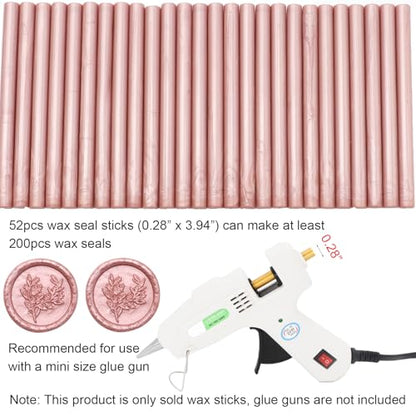 52pcs Rose Gold Wax Sealing Sticks for Wax Seal Stamp