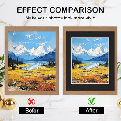 15 Pack 11x14 Black Picture Mats for 8x10 Photos (15 Count)