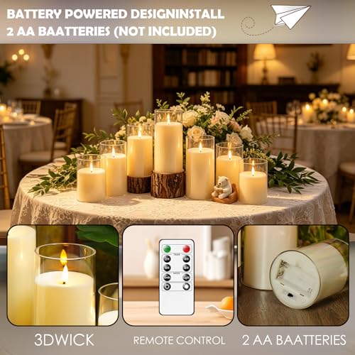 Flickering Flameless Candles Battery Operated with Remote and 2 (9 Count)