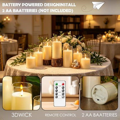 Flickering Flameless Candles Battery Operated with Remote and 2 (9 Count)