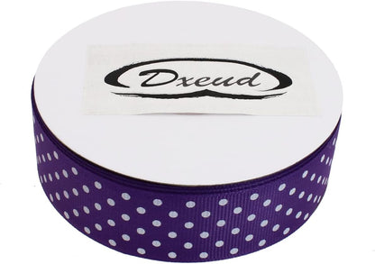 Polka Dot Grosgrain Ribbon 25 Yard Each Roll 100% Polyester (1", Purple) - Crafty Corner