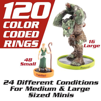 Flexible Condition Rings Status Effect Markers (120 Count)