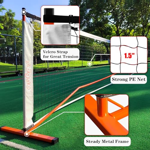 Pickleball Net and Fiberglass Paddle Set of 4