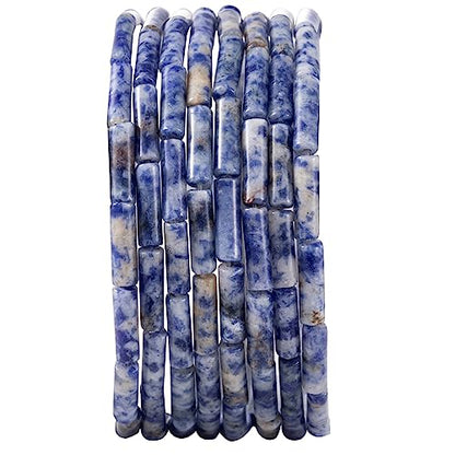 Natural Blue Sodalite Cylinder Tube Beads 4x13mm 38cm (28 Count)
