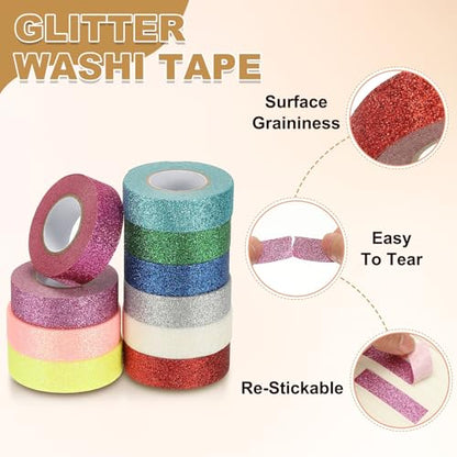 1 Roll Glitter Paper Washi Tape