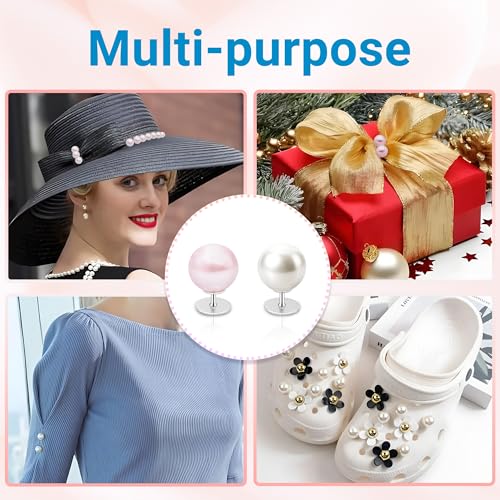 30 Sets Pearl Buttons No Sew Buttons for Clothes (30 Count)