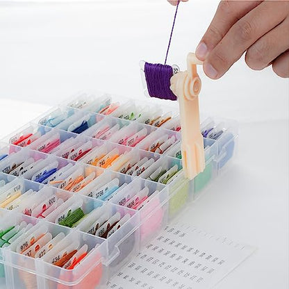 2 Pack Embroidery Floss Organizer with 216 Pcs Embroidery Floss
