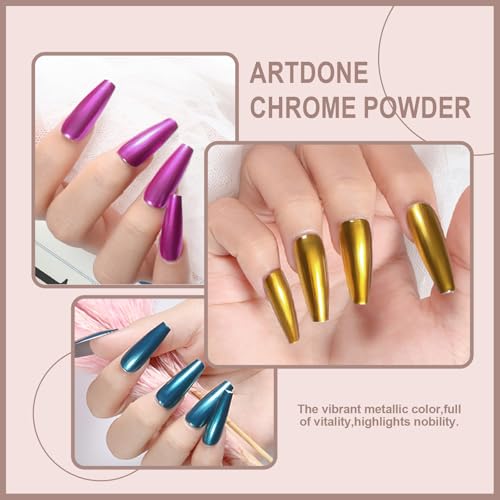 24Jars Chrome Nail Art Pearl Powder White Kit Gold Mirror Effect (24 Count)