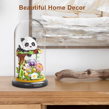 Panda Flower Building Set for Adult Plant Friend Set Bonsai Tree Party Favors for Kids Animal Building Blocks Valentines New Year Easter Birthday Gift for Boys Girls Age 6 (999 Count)