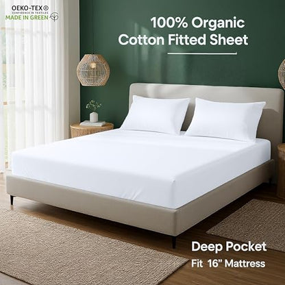 100% Organic Cotton 2 Pack Fitted Sheet (2 Count)