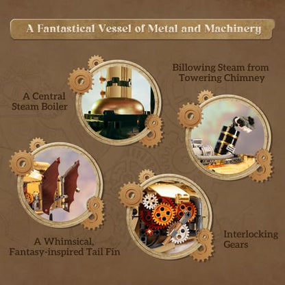 Steampunk Airship Building Set for Adults