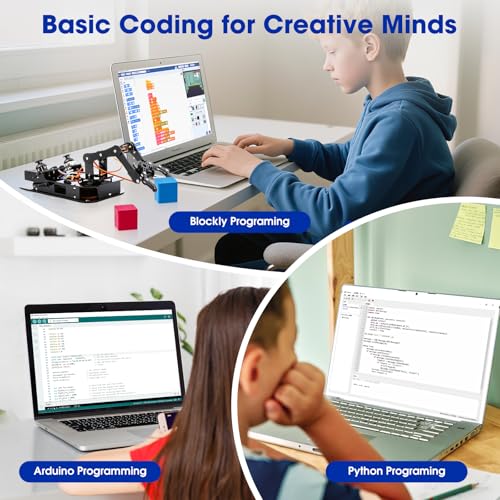 4DOF Robotic Arm Kit for Kids Compatible with Arduino IDE