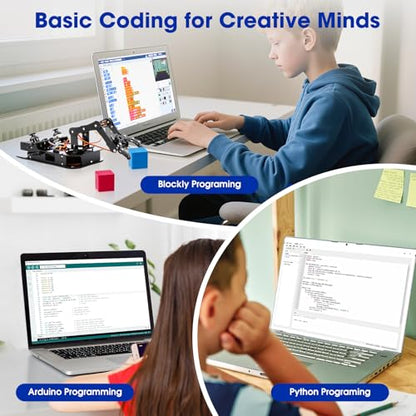 4DOF Robotic Arm Kit for Kids Compatible with Arduino IDE