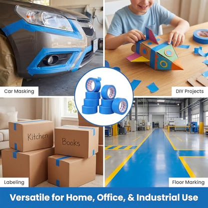 8 Rolls Painters Tape 2 Inch Wide Blue Painters Tape for Wall Painting (8 Count)