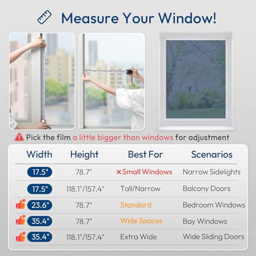 One Way Window Privacy Film Tint with 3 Tools for Home