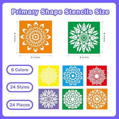 24 Pieces Stencils (24 Count)