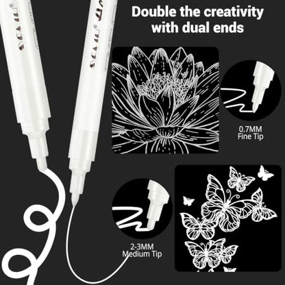 Acrylic White Paint Pens (8 Count)
