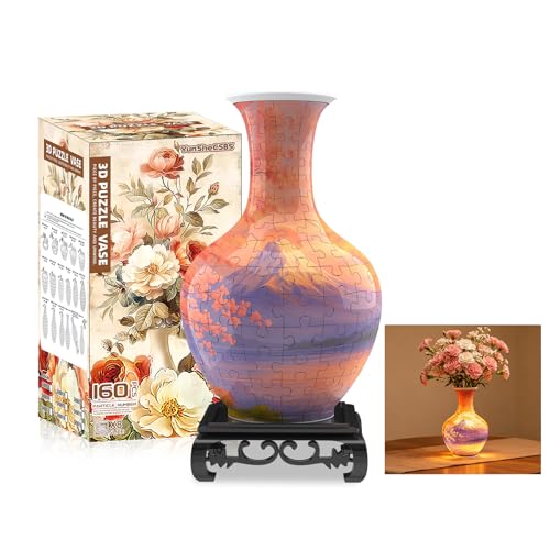 3D Puzzle Vase for Adults with 164 Plastic Pieces (164 Count)