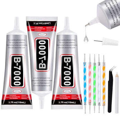 3 PCS 110ml B7000 Rhinestone Glue Clear (3 Count)