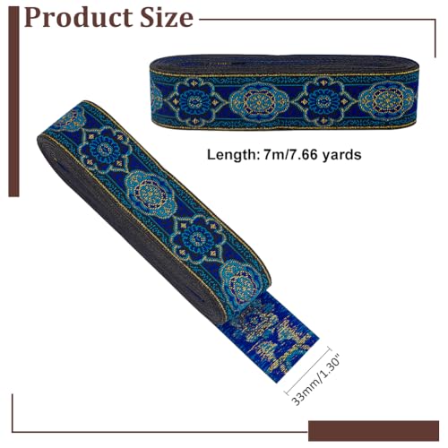 1.3 Inch Vintage Jacquard Ribbon (21 Foot)