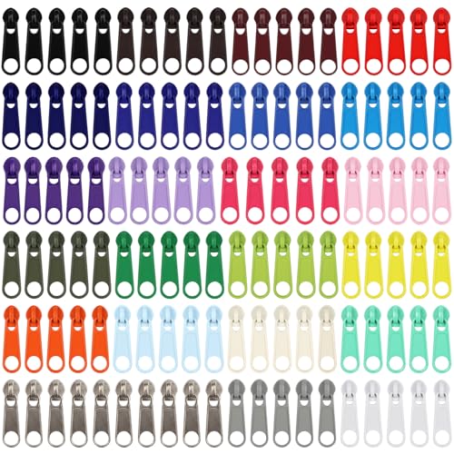 120Pcs Zippers Repair Kit Zipper Replacement 3# Zipper Pull Rescue Kit for Clothing Jackets Purses Luggage Backpacks
