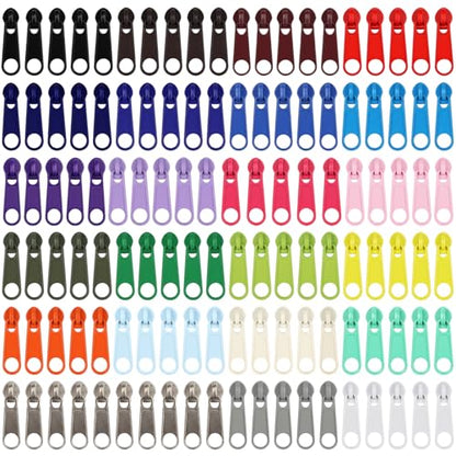 120Pcs Zippers Repair Kit Zipper Replacement 3# Zipper Pull Rescue Kit for Clothing Jackets Purses Luggage Backpacks