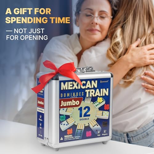 Mexican Train Dominoes Set with Jumbo Tiles