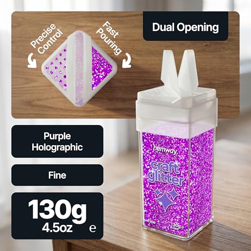 Craft Glitter Shaker Purple Holographic 130g Fine (4.6 Ounce)
