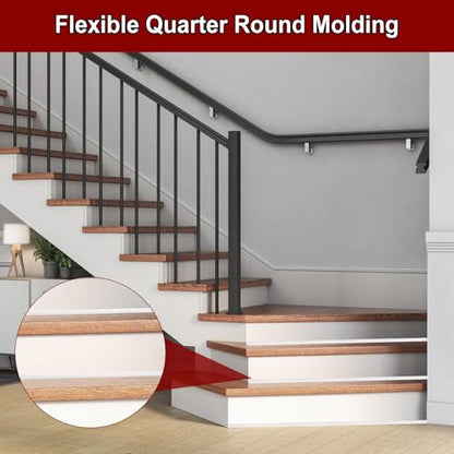197 Inch Flexible Quarter Round Molding Silicone Peel and Stick Trim Self Adhesive Shower Water Barrier for Corner Decor Bathroom Kitchen
