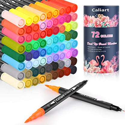 72 Colors Double Tip Brush Pen Art Markers for Adult Coloring Books (72 Count)