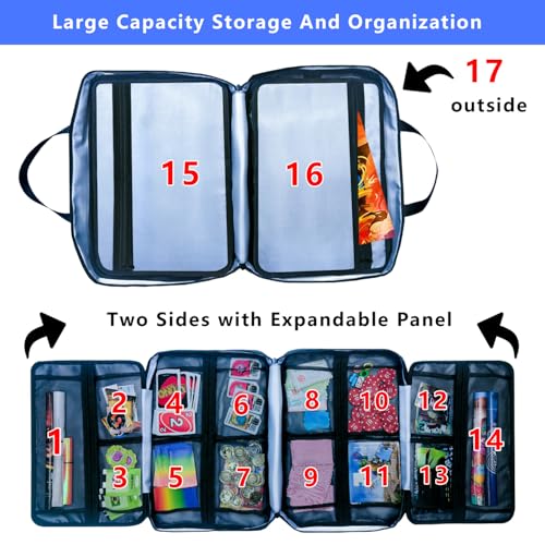 17 Pocket Board Game Organizer Carry Case