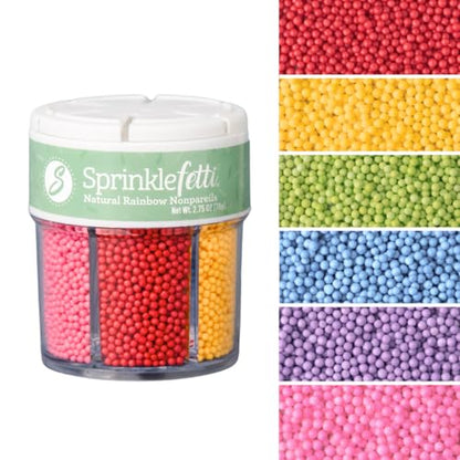 Dye Free Rainbow Nonpareils 6 Cell Set (2.75 Ounce)